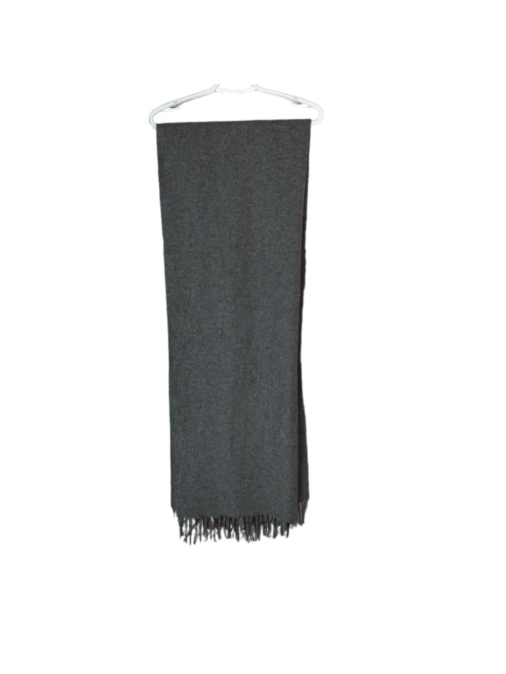 Vintage Holt Renfrew Charcoal Gray Wool Shawl Wrap Blanket Scarf w/ Fringe Italy - Picture 6 of 10